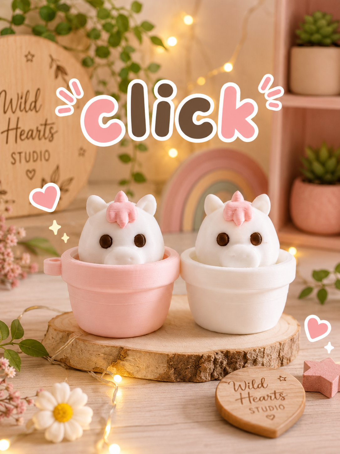 Unicorn Plant Pot Clicker