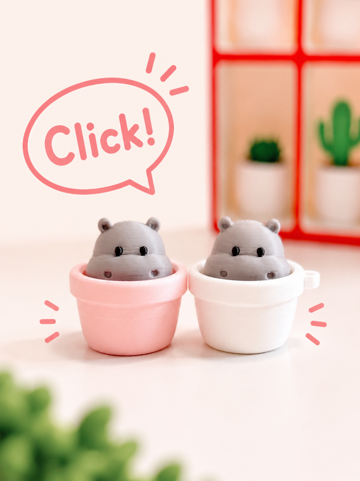 Hippo Plant Pot Clicker
